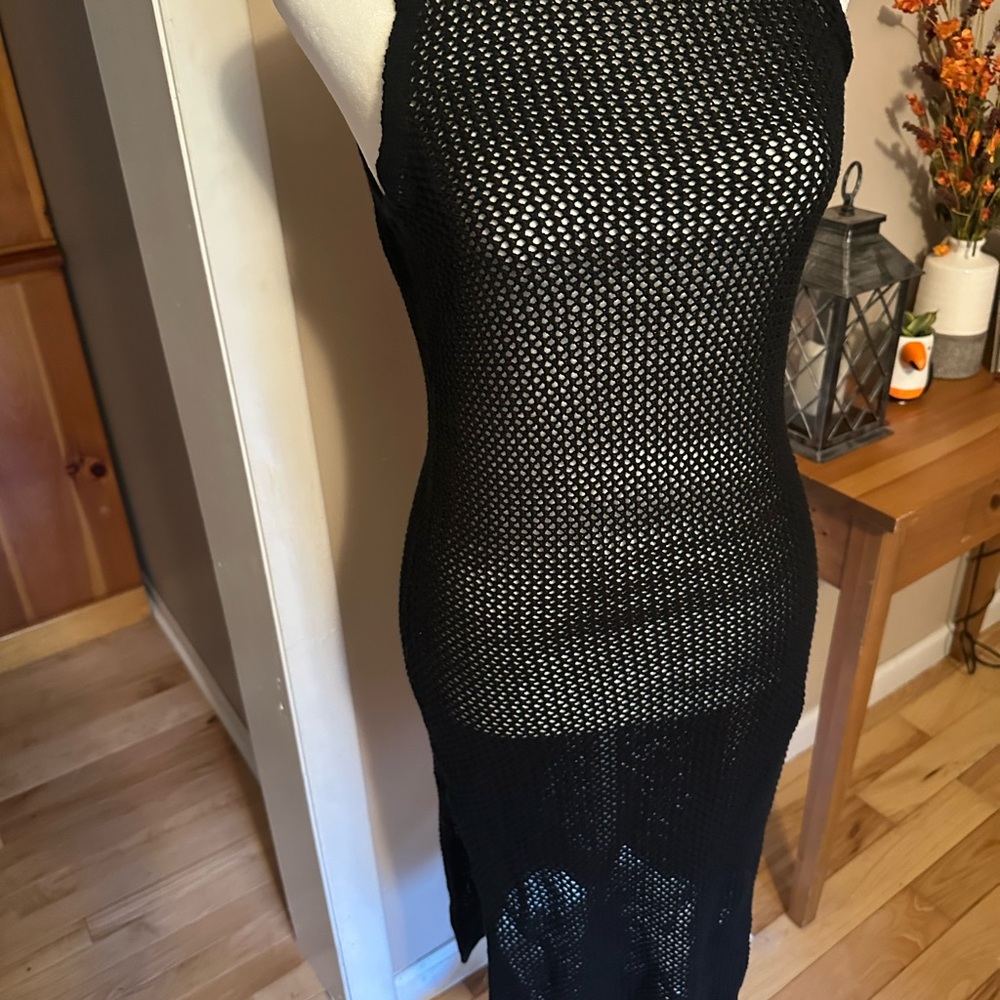Lulu's Black Mesh Swim Cover-Up - Picture 5 of 8